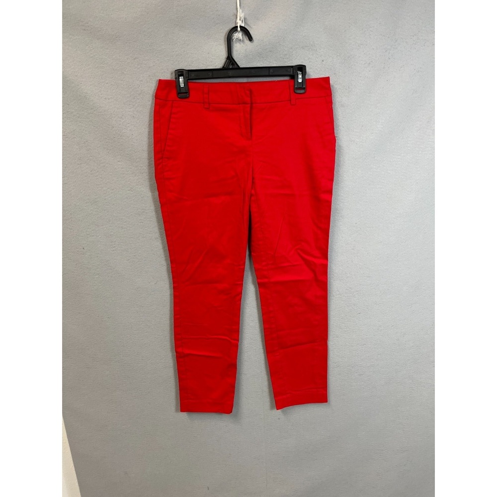 Dalia Dress Pants Womens 4 Red Cotton Stretch Classic Career‎ Formal Business